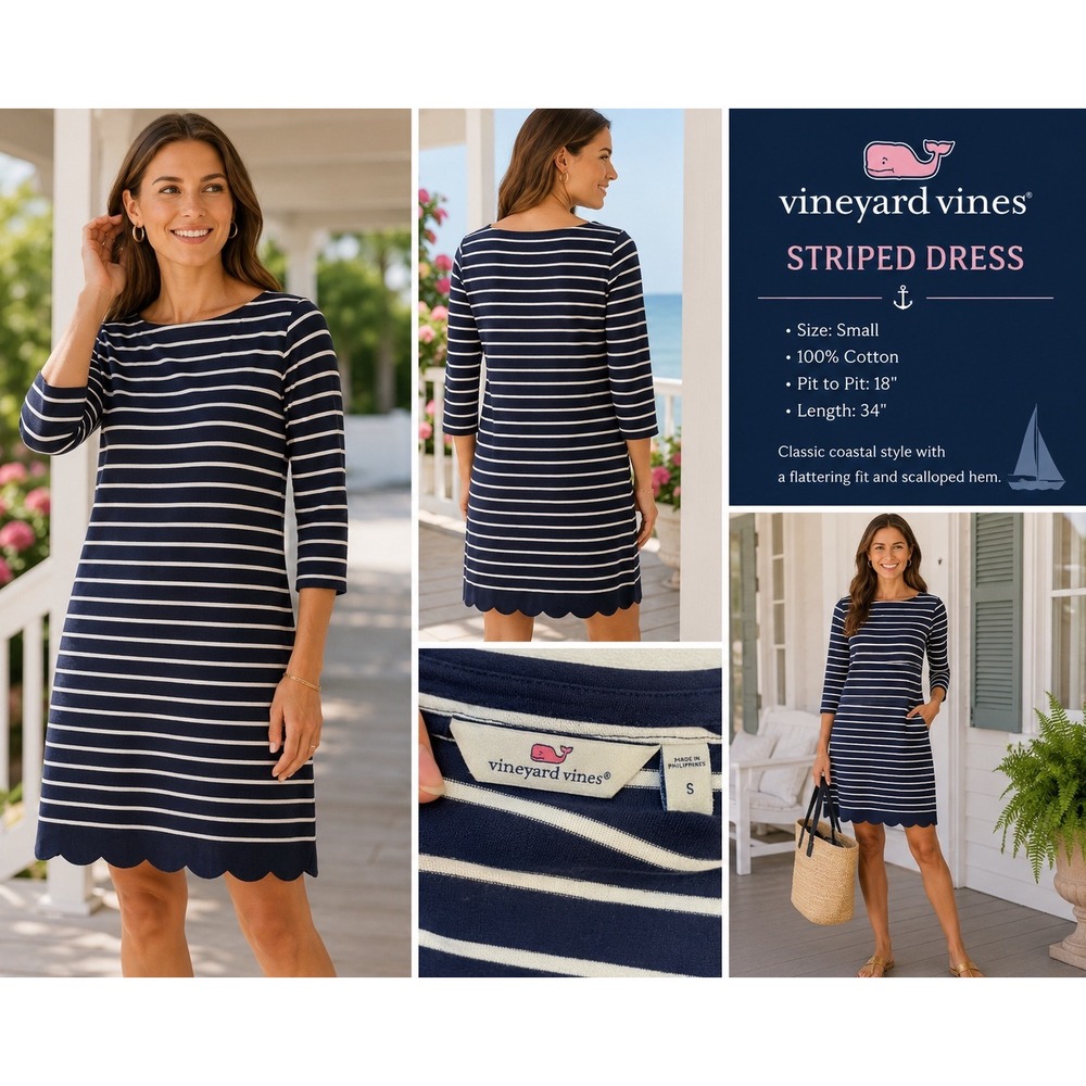 Vineyard Vines Striped Cotton Dress – Size Small